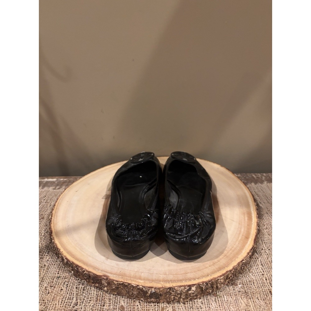 TORY‎ BURCH Logo Black Patent Leather Flat Size: 71/2 M - Picture 4 of 8